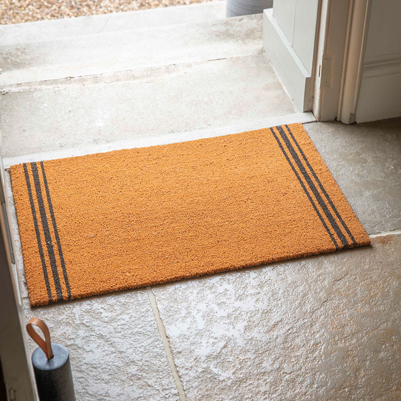 Triple Stripe Doormat, L90 x W60cm, Beige-0