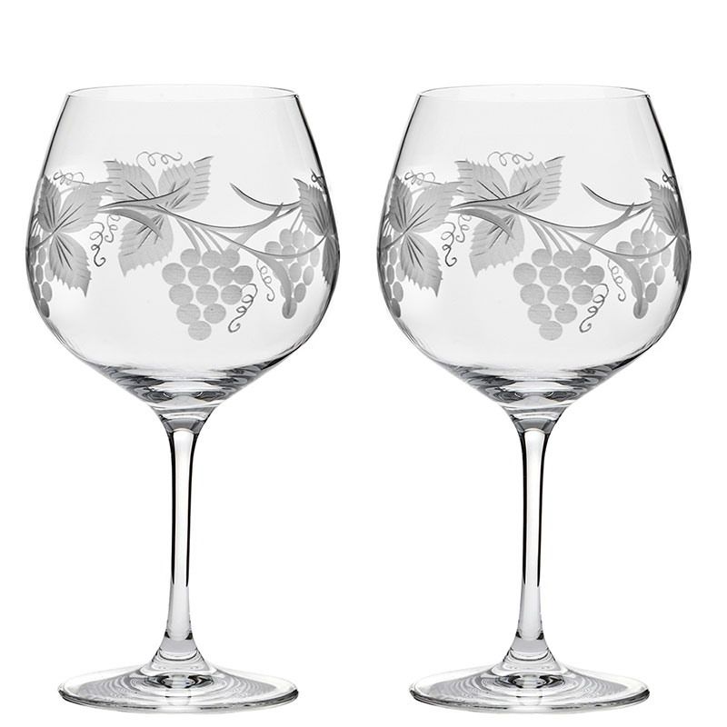 Grapevine Set of 2 Gin Glasses, 610ml, Clear-0