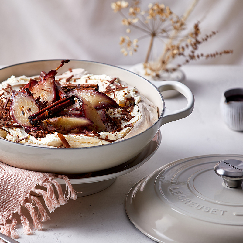 Signature Cast Iron Shallow casserole, 30cm - 3.2 litre, meringue-5