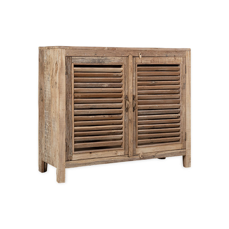 Ibo Reclaimed Wooden Slatted Sideboard, Natural-3