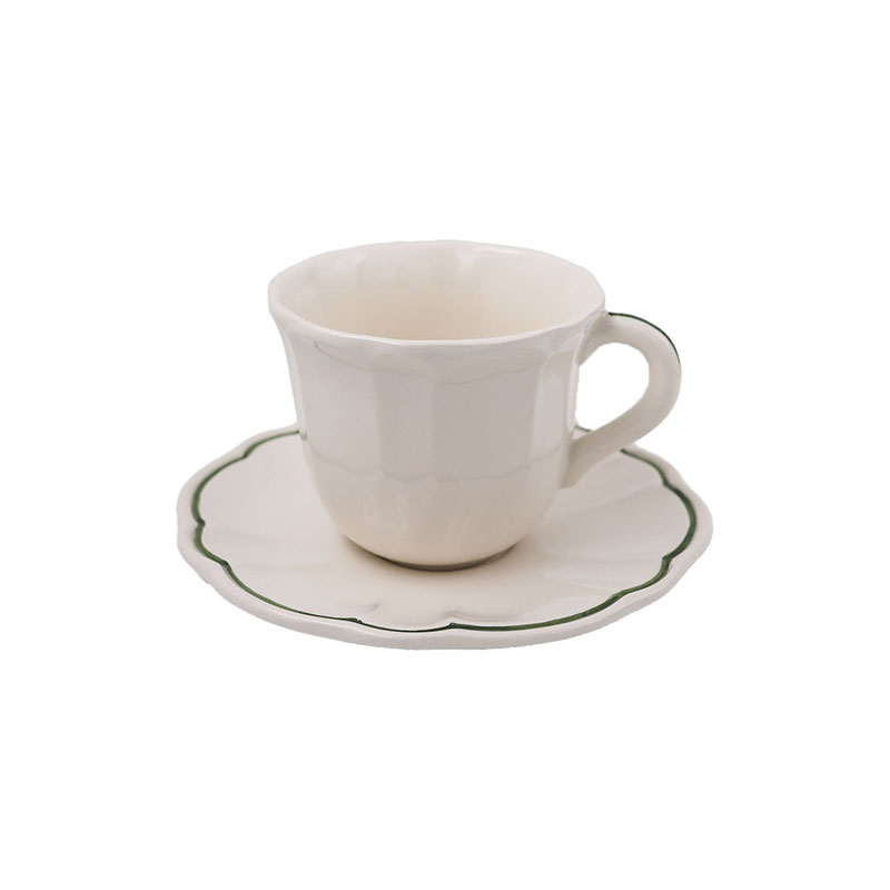 Romilly Set of 2 Teacups & Saucers, 260ml, Green-1