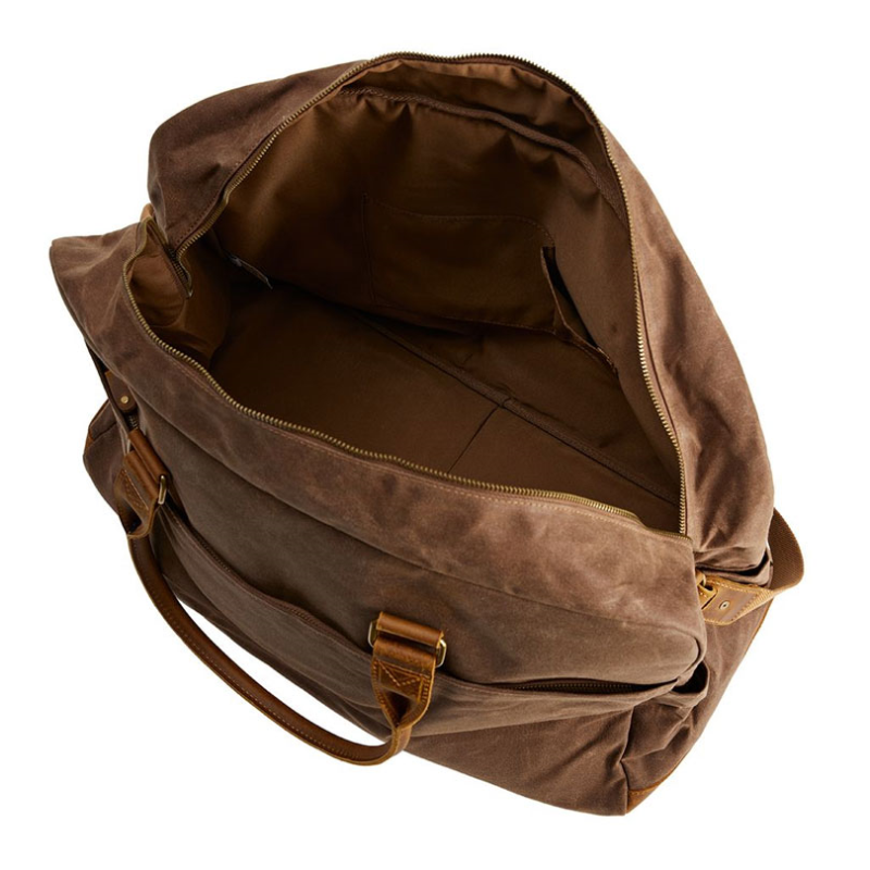 Waxed Canvas Weekend Bag, Tobacco Brown-1