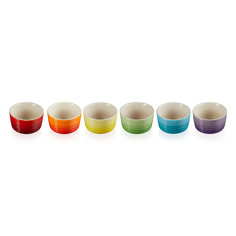 Stoneware Set of 6 mini ramekins, rainbow-2