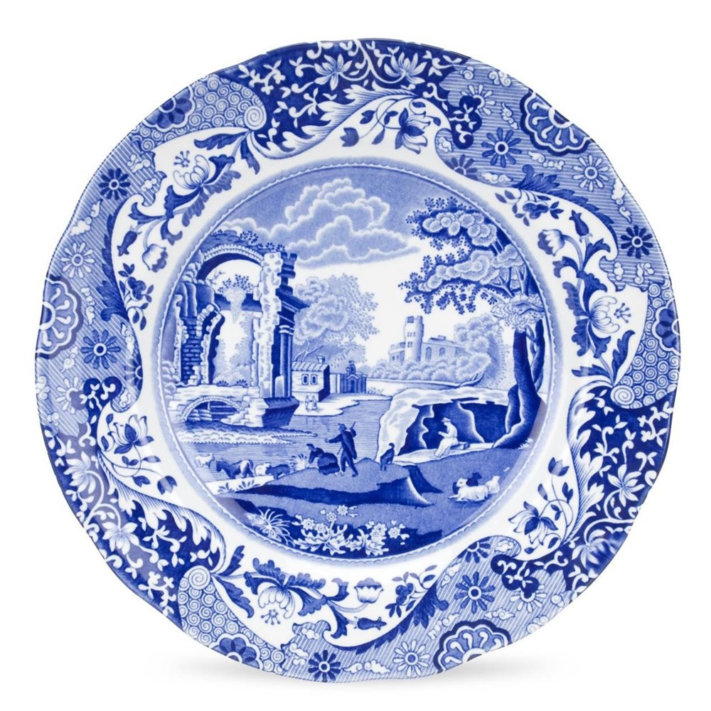 Blue Italian Set of 4 plates, 23cm-0