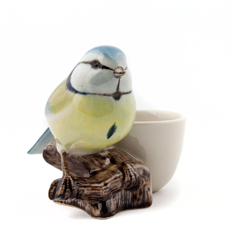 Blue Tit Egg Cup, H9cm, Blue-1