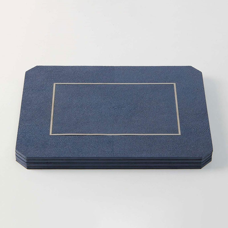 Set of 4 Placemats, 21 x 30cm, Nile Blue Shagreen-5