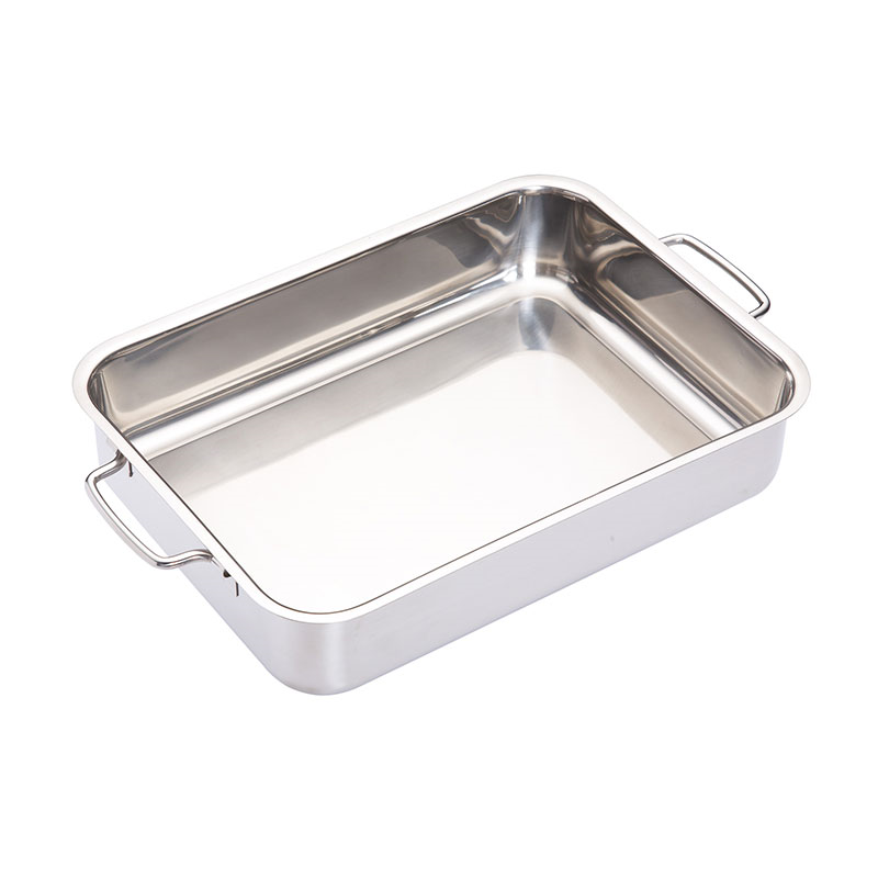 Deep roasting pan, 32 x 23cm, Stainless Steel-1