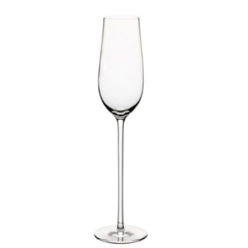 Leila Set of 6 Crystal Champagne Flutes, 200ml, Clear-0