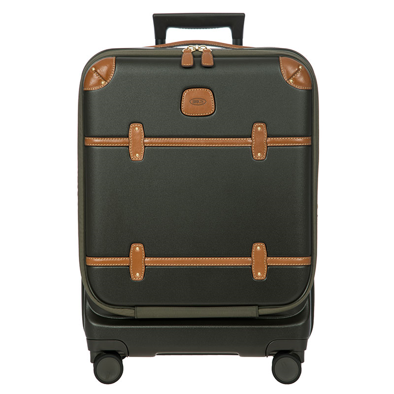 Bellagio Carry-On Suitcase with Front Pocket, H55 x L38 x W23/27cm, Olive-0