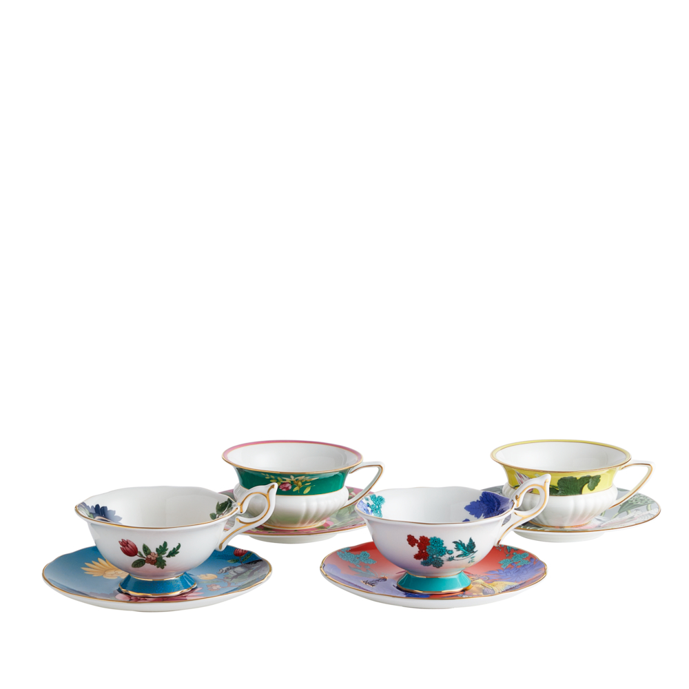 Wonderlust Set of 4 Tea Cup & Saucers, Floral-0