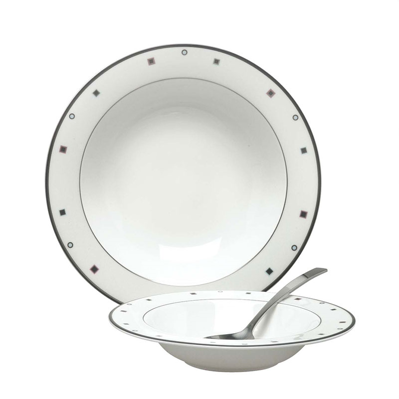 Shadow Set of 6 Rimmed Soup Plates, D21.5cm, Multi-0