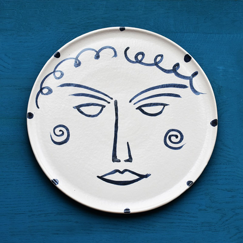 Valentine Wall Plate, D36cm, Blue & White-0