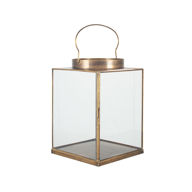 Metal Lantern, H26cm, Antique Brass-7