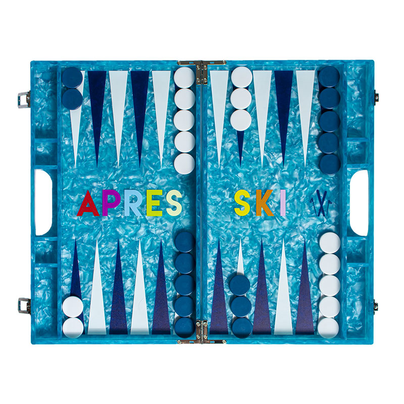 Apres Ski Backgammon Board, L45 x W38cm, Blue-1