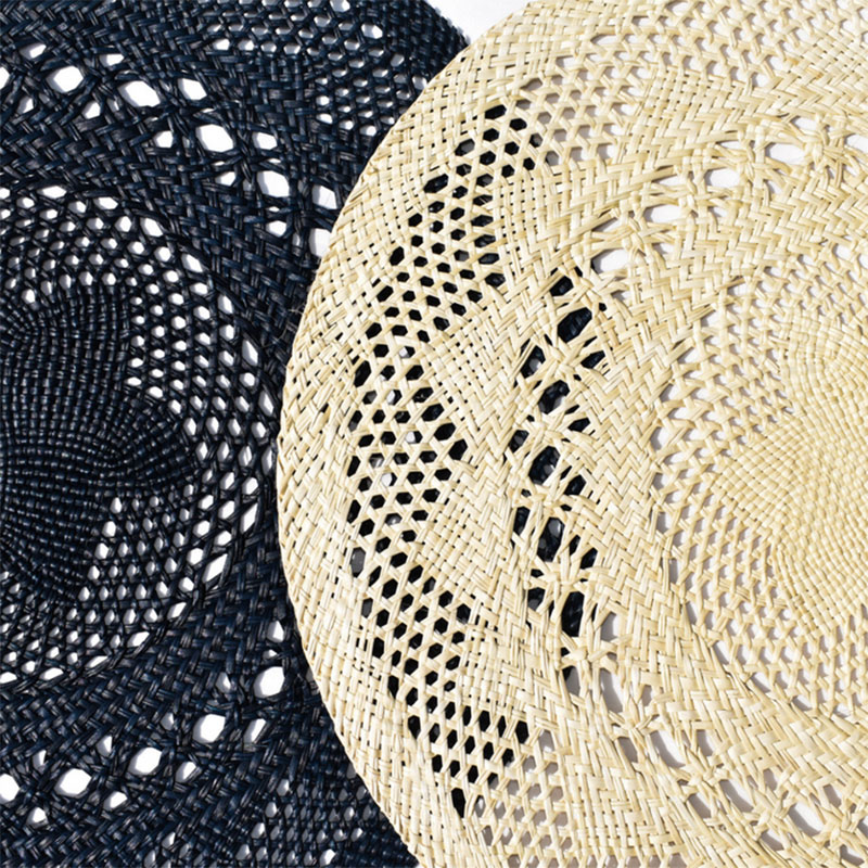 Classic Set of 2 Open Weave Placemats, D30cm, Midnight Blue-6