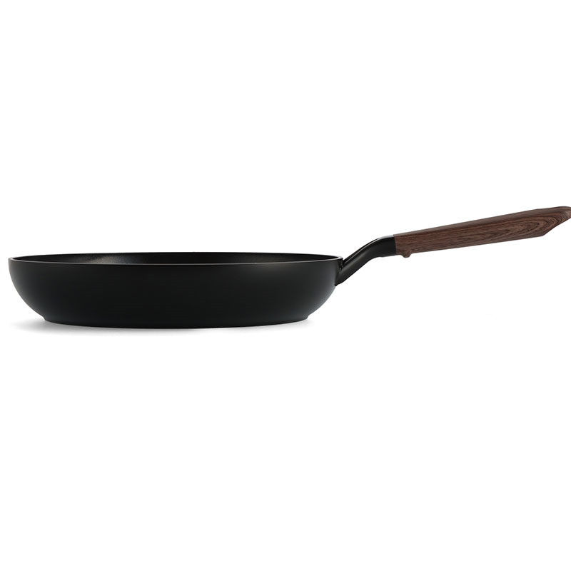 Eco-Smartshape Non Stick Frying Pan with Dark Wood Patterned Handle, 28cm, Black-3