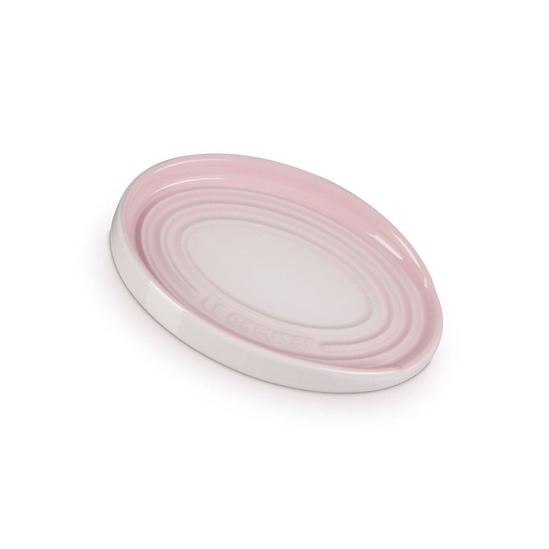 Stoneware Oval Spoon Rest, 16cm, Shell Pink-0