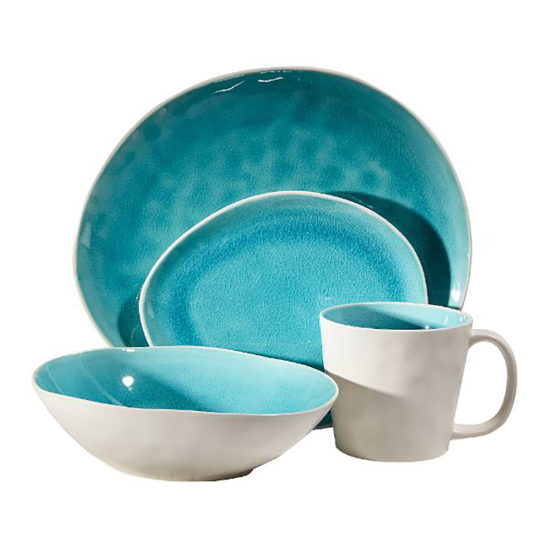 Vie Naturelle 16 Piece Dinner Set, Turquoise-0