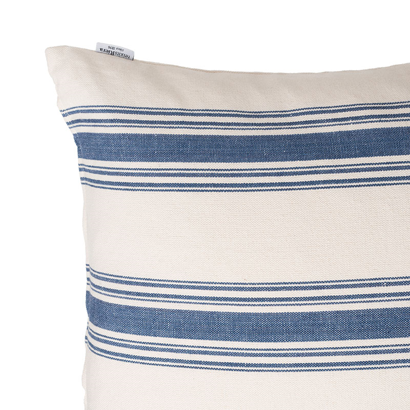 Sea Stripe Hand Made Cushion, 40 x 40 cm, Blue / White-3