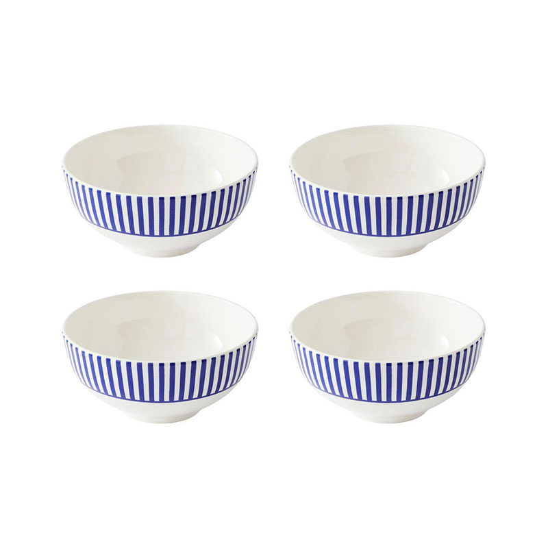 Stecatto Set of 4 Bowls, D16cm, White and Blue-1