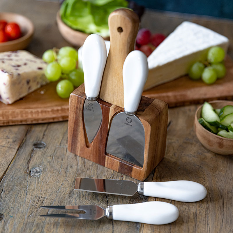 Cheese knife set, Wood/Stainless Steel-0