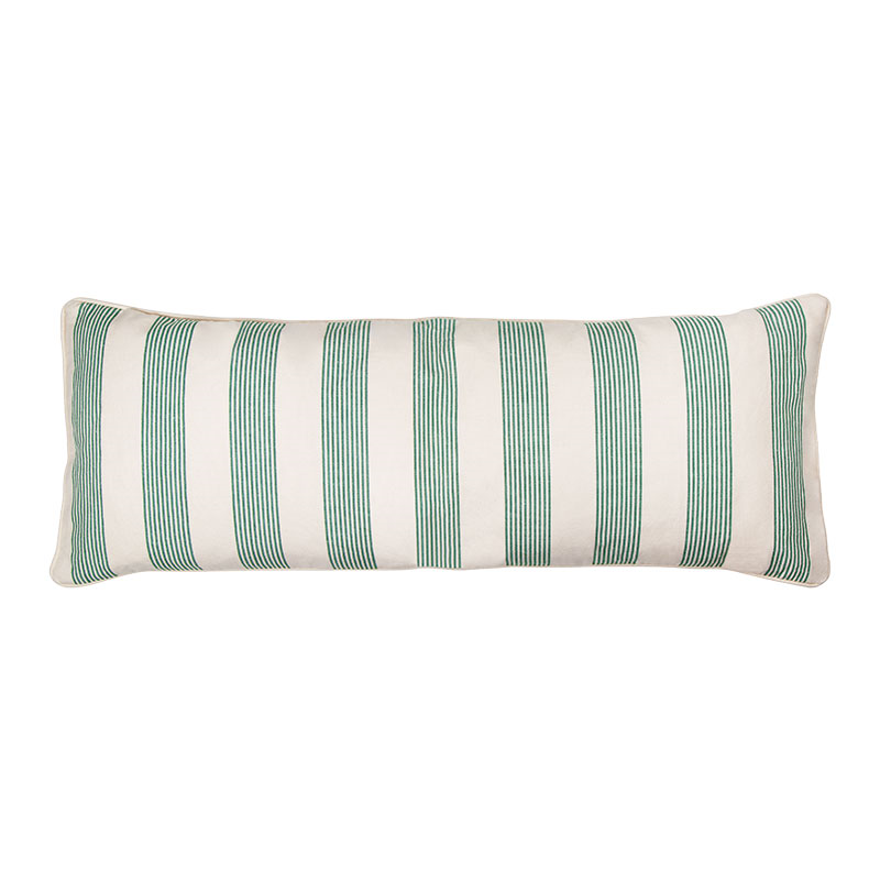 Park Stripe Lumbar Cushion, H35 x L95cm, Green-0