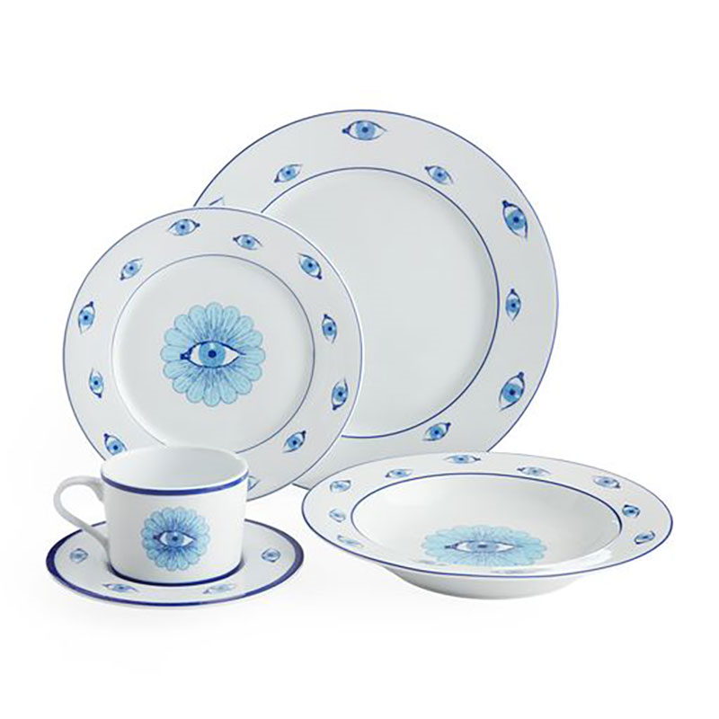 Druggist 5 Piece Dinner Set, Blue-1