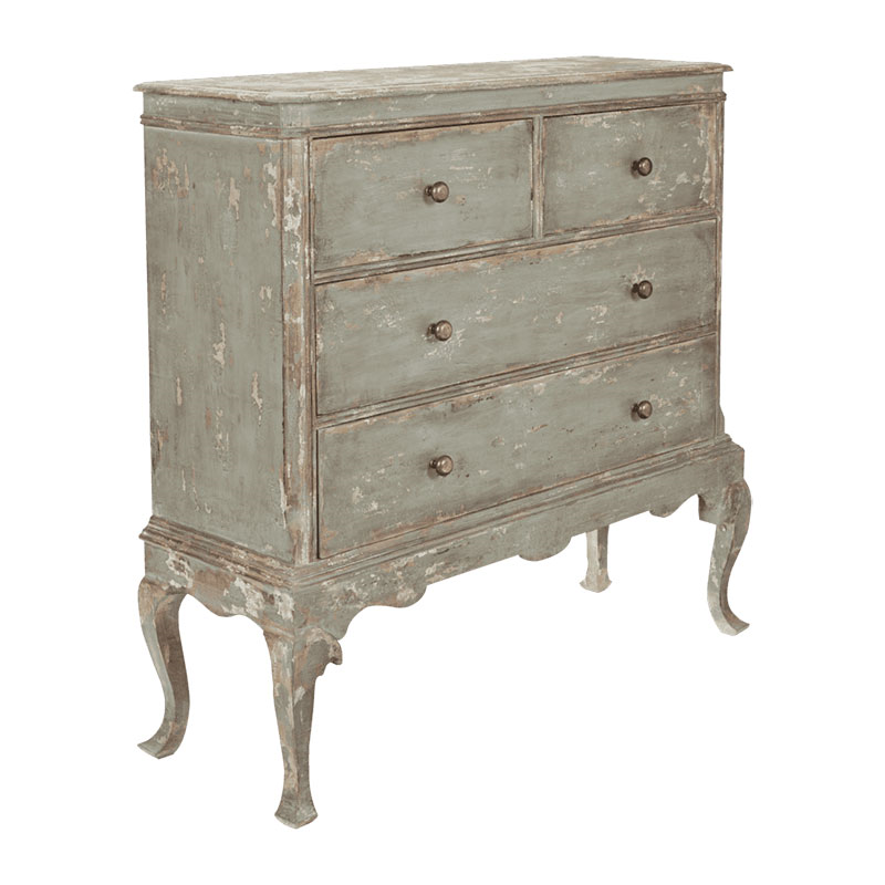 Hopkirk Chest of drawers, W102 x D37 x H101cm, distressed blue-0