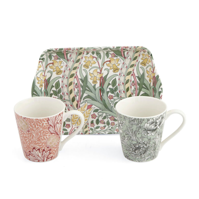 Morris & Co Mug & Tray Set, 180ml, Multi-3