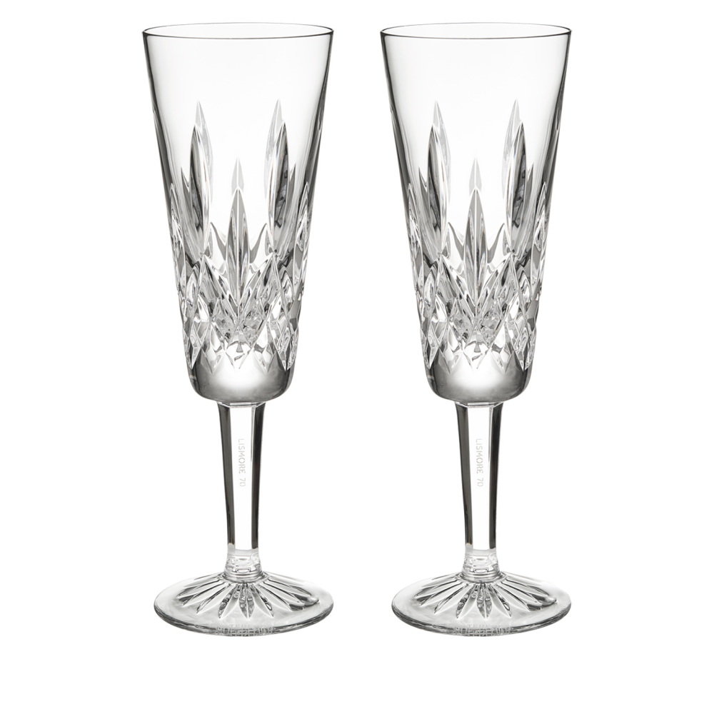 Lismore 1952 Mastercraft Set of 2 Champagne Flutes, H21cm, Clear-0