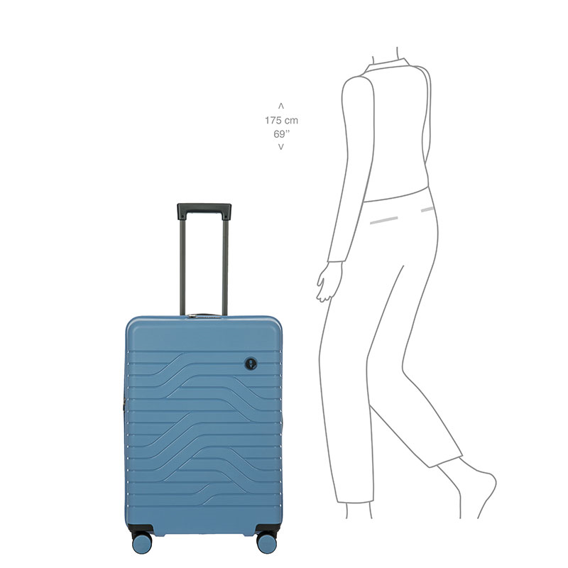 Ulisse Expandable Suitcase, H71 x L49 x W28cm, Grey Blue-6