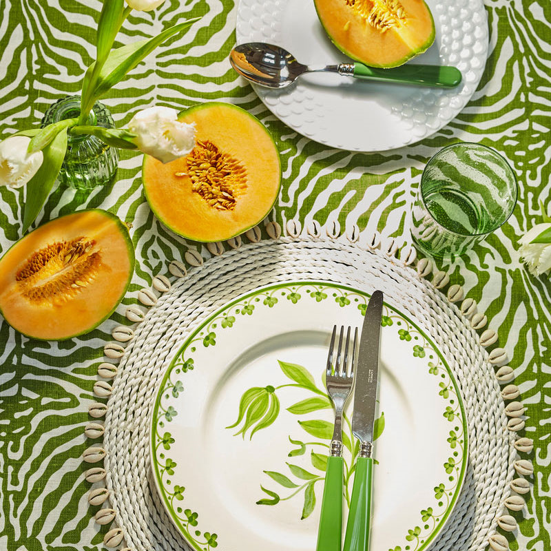 Zebra Tablecloth, 145 x 300cm, Green-1