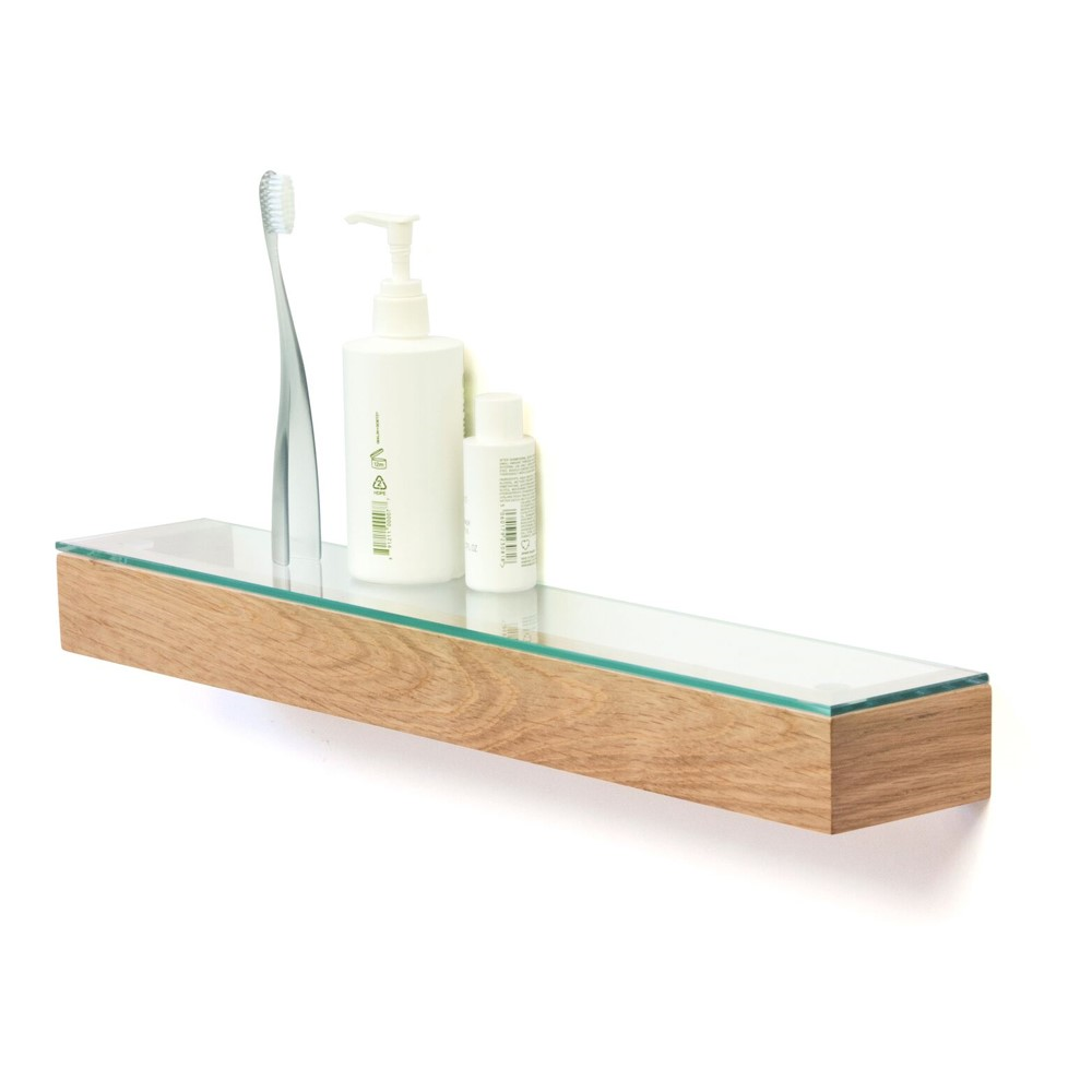 Slimline Wall shelf, H5 x W55 x D9.5cm, Natural-1