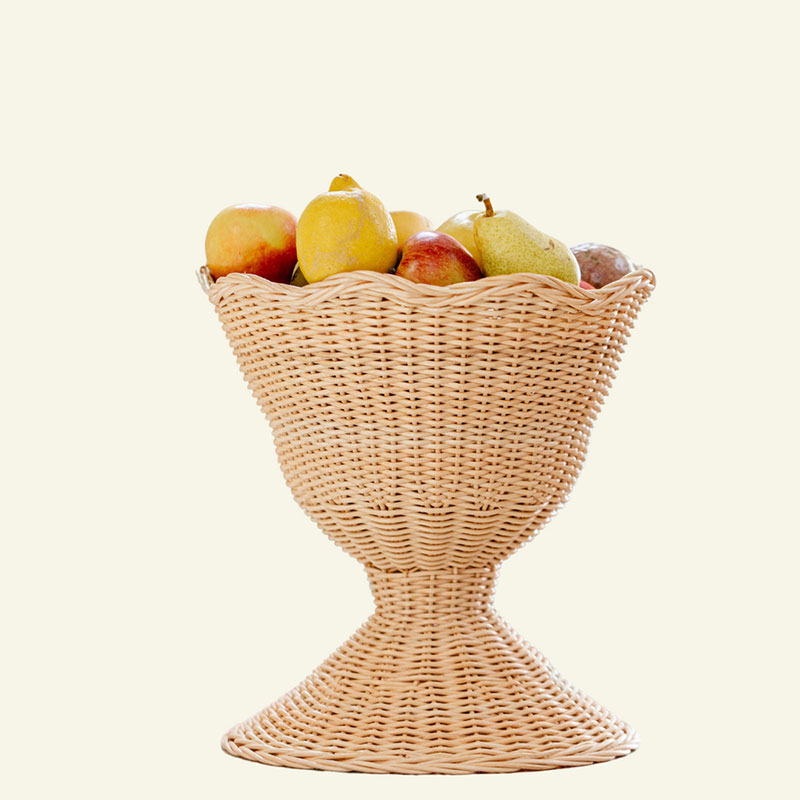 Freya Scalloped Rattan Bowl, D22cm, Natural-1