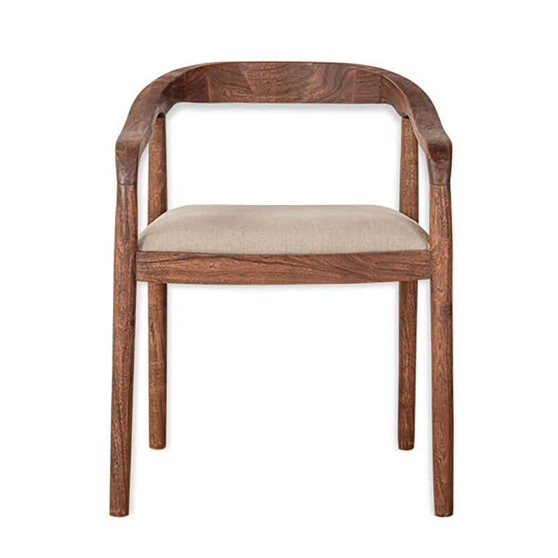 Anbu Acacia Upholstered Dining Chair, Washed Walnut-3