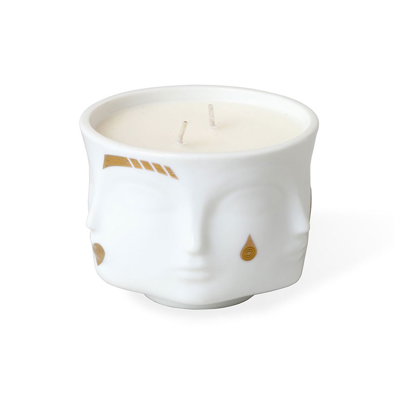 Gilded Muse Candle, White-3