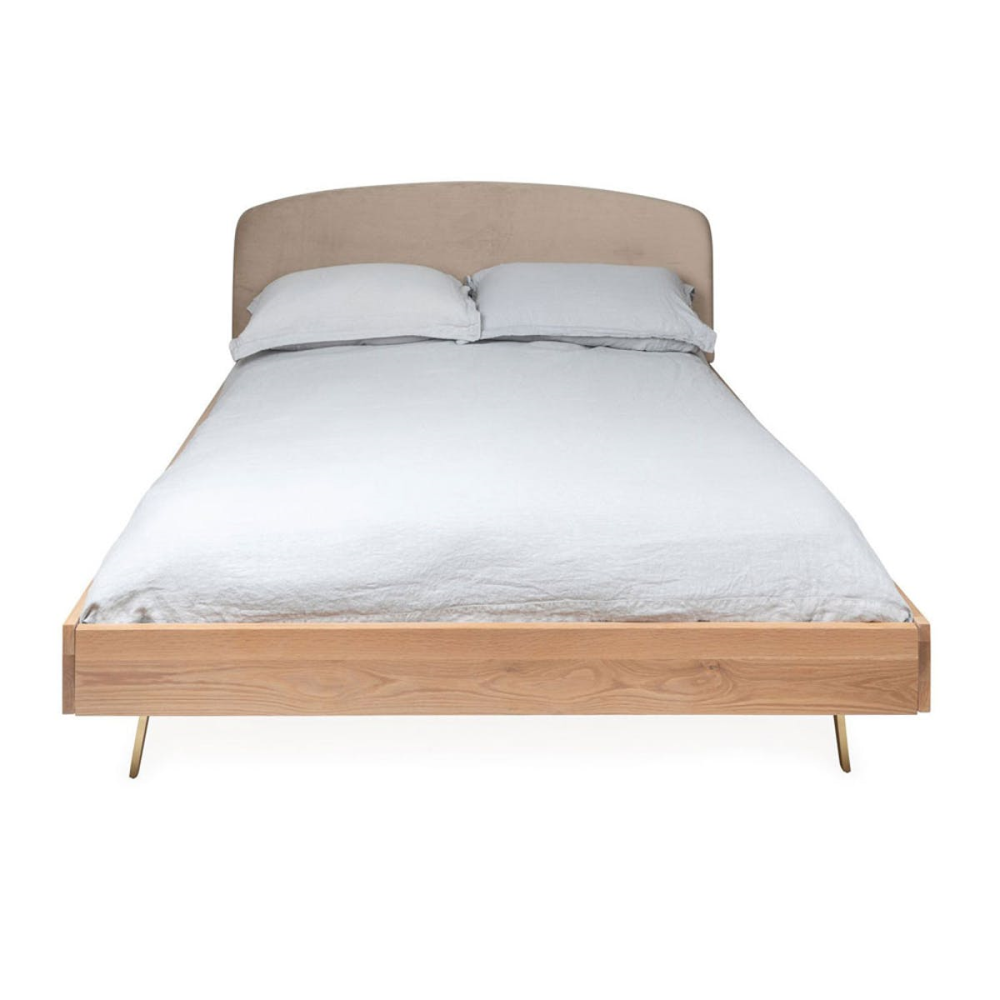 Crawford King Size Bed Frame, Light Oak-2