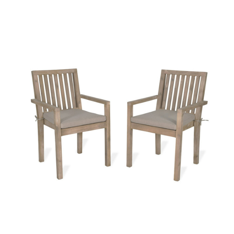 Porthallow Set of 2 Dining Chairs with Arms, Natural-1