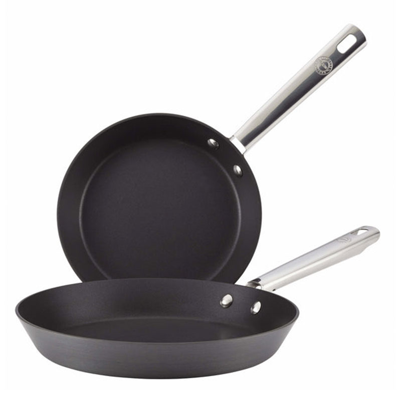 Anolon Professional Twin Pack Skillet Pans, 20cm & 28cm, Black-0