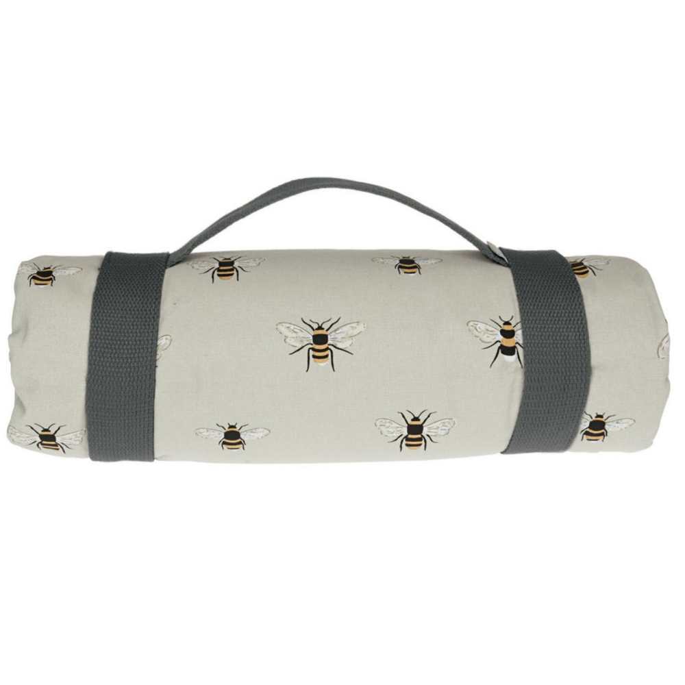 Bees Picnic blanket, 140 x 145cm, Grey-0