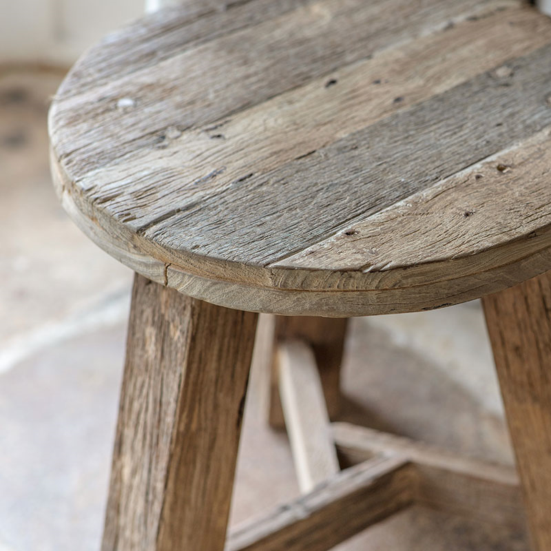 Ibo Reclaimed Wood Round Side Table, Natural-7