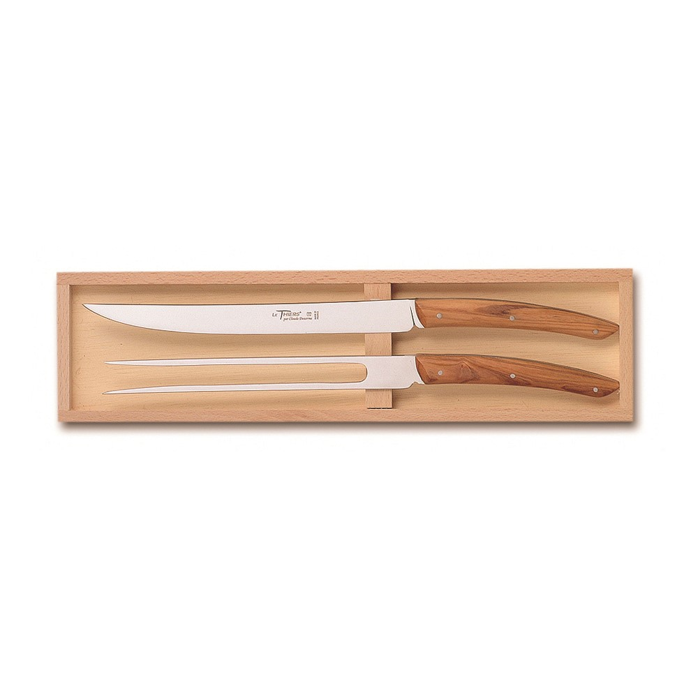 Thiers 2 piece carving set, Olive Wood-0