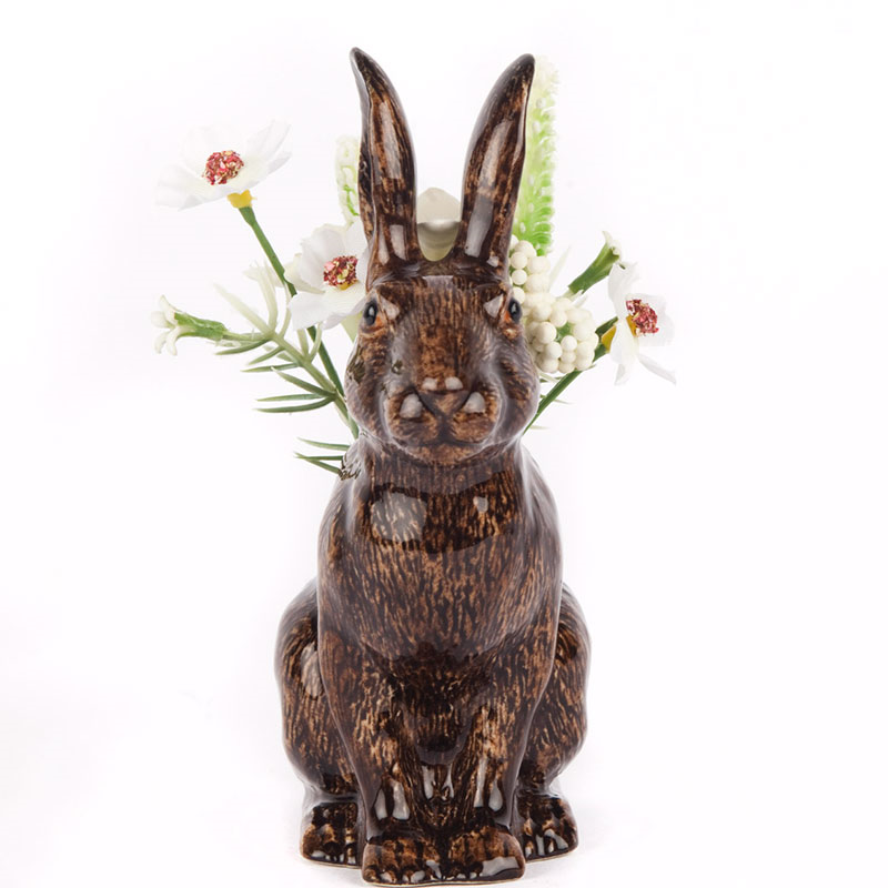 Hare Bud Vase, H11.5cm, Brown-0