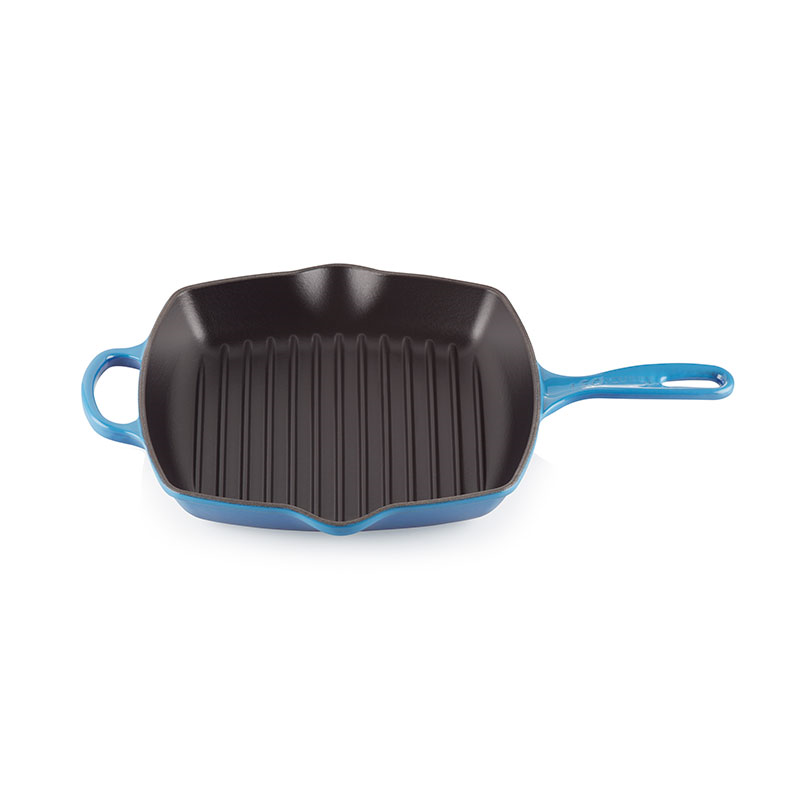 Signature Cast Iron Square Grill, 26cm, Azure-0