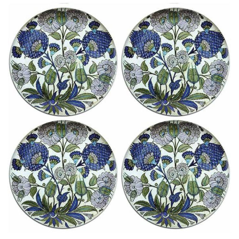 Oriental Set of 4 round table mats, 25.5cm-0