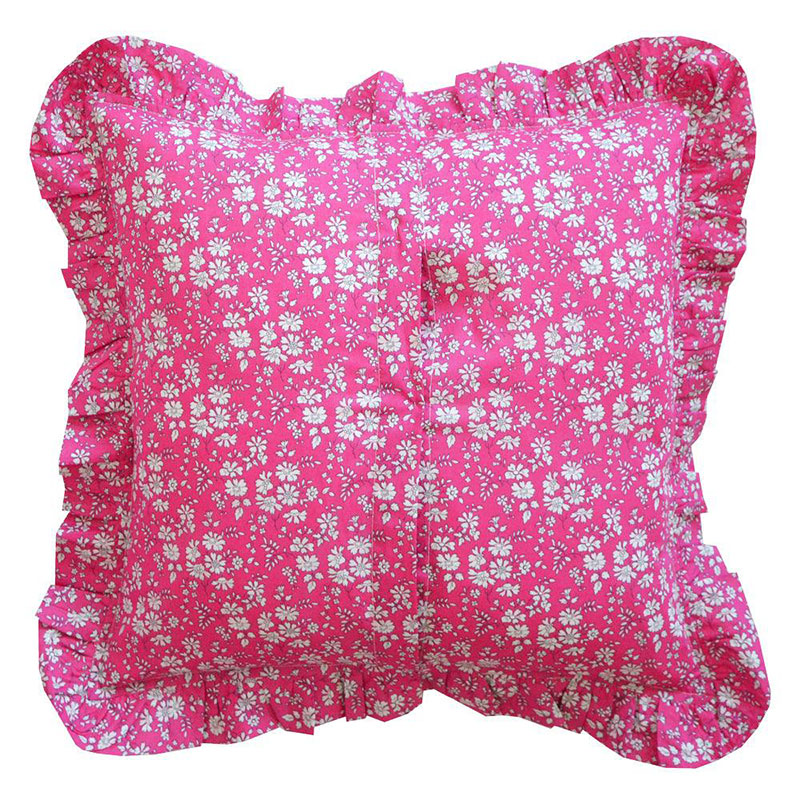 Betsy/Capel Fuchsia Ruffle Cushion, 40cm, Sage-1