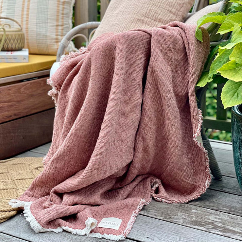 Thyme Throw, H180cm x W130cm, Rusty Red-0