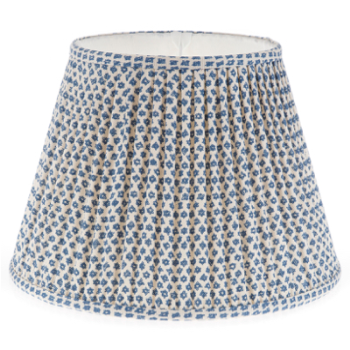 Lampshade, Gathered Bedwyn, Marden Cotton, Blue, 20cm-0