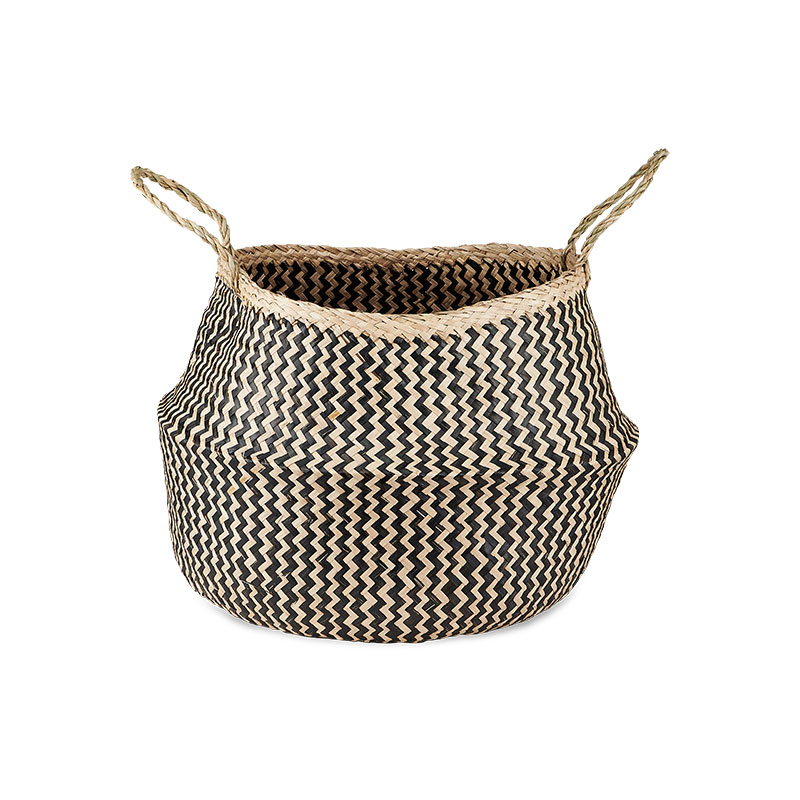 Ekuri Basket, Large, H40 x D40cm, Natural and Black-2