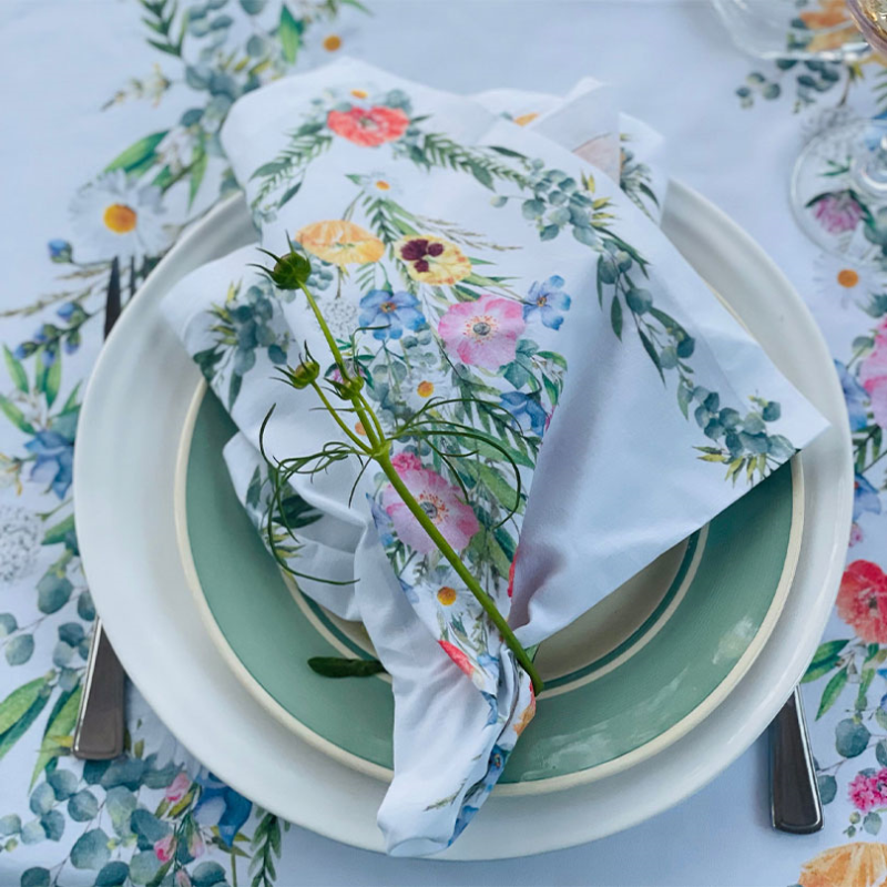 English Garden Vintage Linen Napkin, 52 x 52cm-0